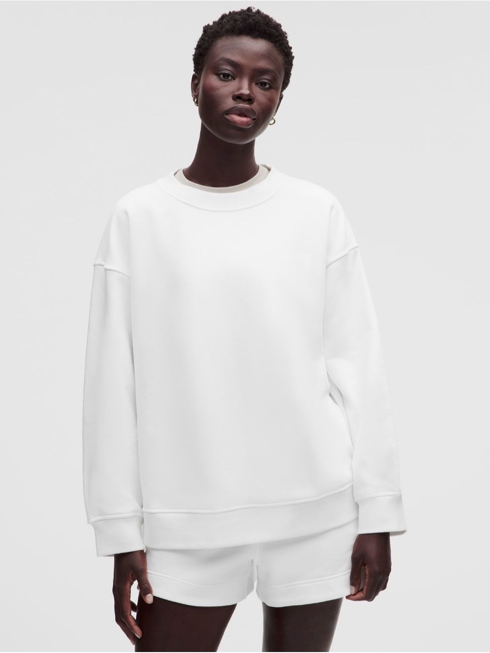 Lululemon French Terry Oversized Crew White Size M NWT